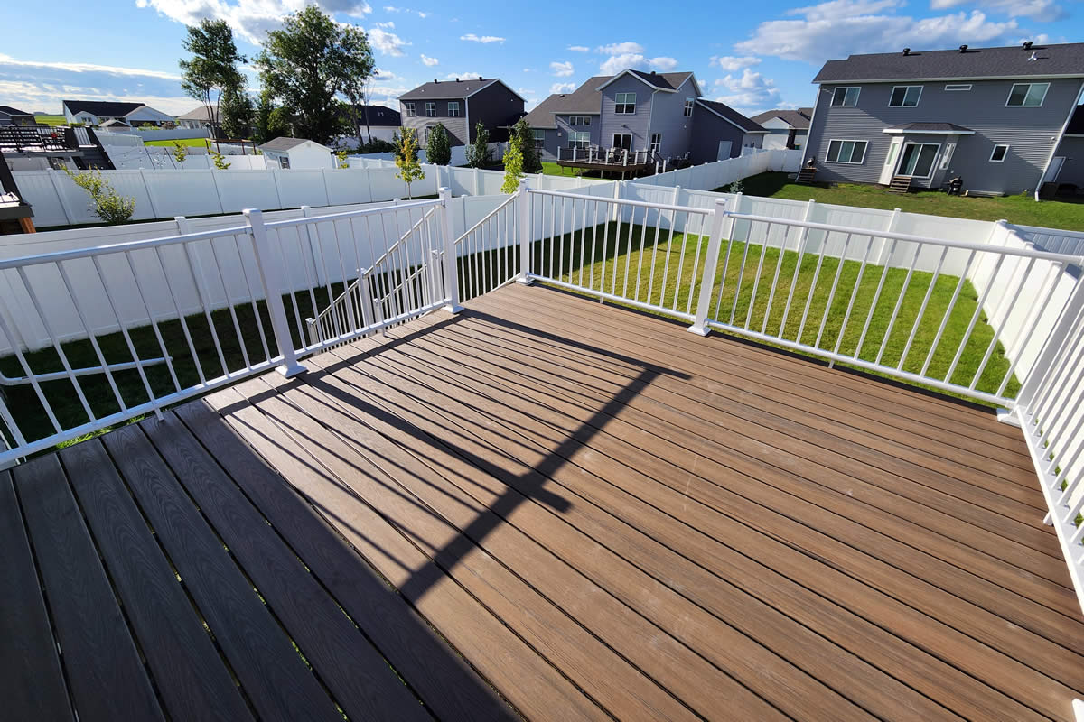 Outdoor deck construction with custom design