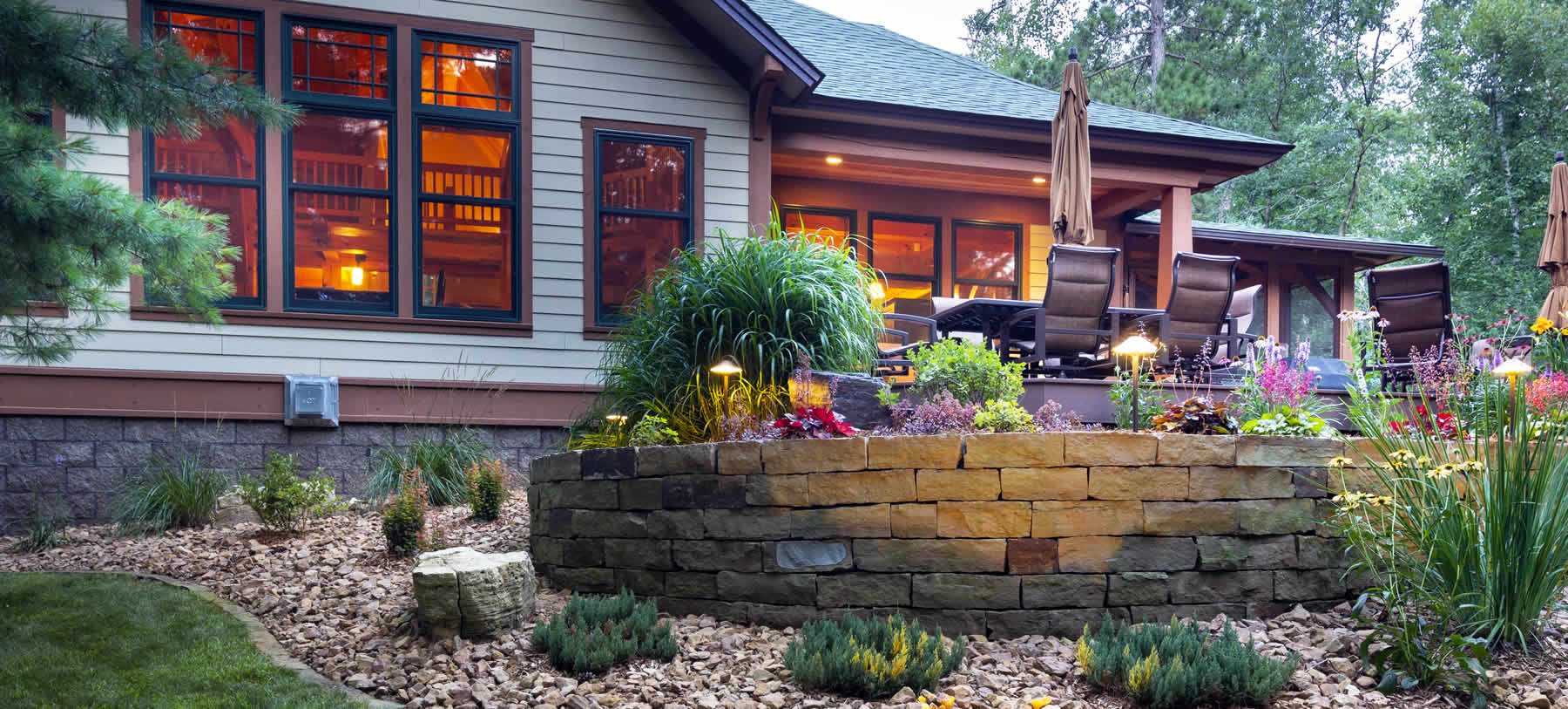 Residential landscaping project designed for curb appeal and functionality in Fargo-Moorhead.