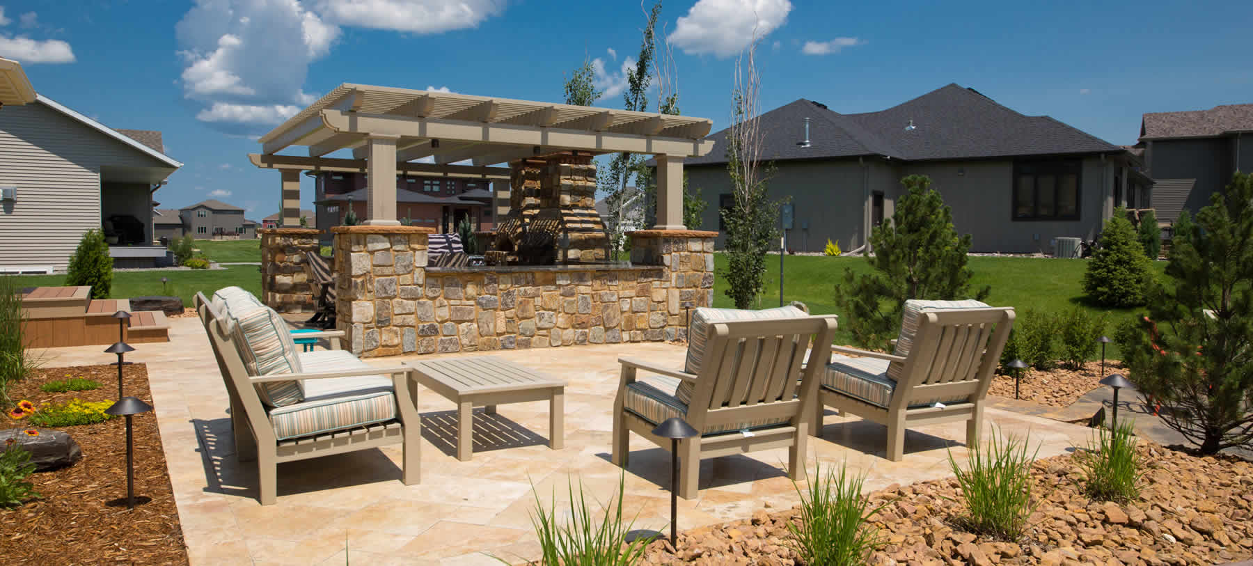 Pergola and decking installation creating beautiful outdoor spaces in Fargo-Moorhead.